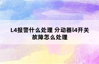 L4报警什么处理 分动器l4开关故障怎么处理